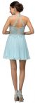 Sheer Lace Bodice Chiffon Short Homecoming Prom Party Dress back in Aqua/Nude